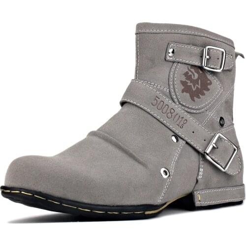 2021 OTTO ZONE New England Western Boots Genuine Leather Mens Motorcycle Boots Ankle Boots Mens Casual Boots 5008-1-AD