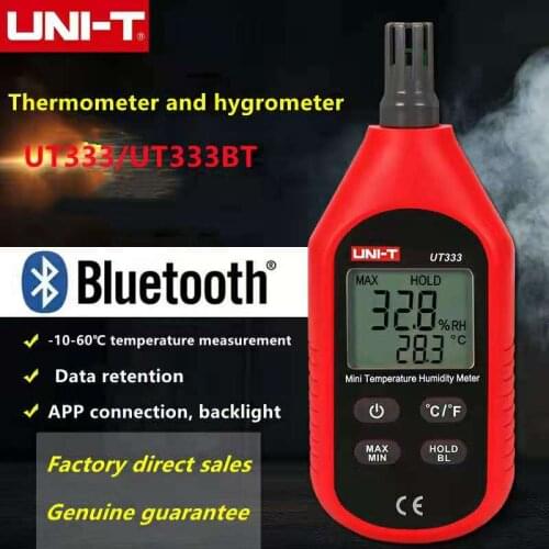 Mini Handheld Thermometer And Hygrometer UNI-T UT333/UT333BT Transmit Data Via Bluetooth Low Battery Indicator