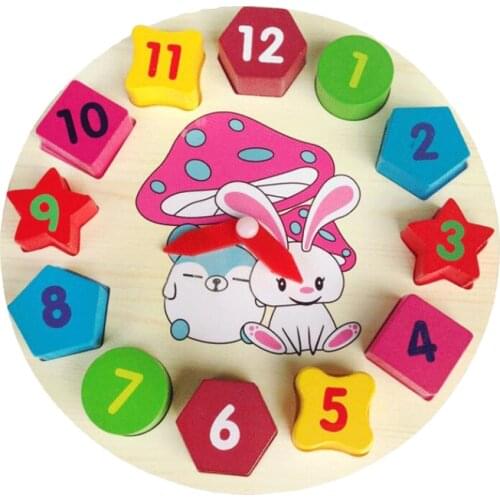 Preschool Baby Toys Early Education Teaching Math Toys Digital Clock Wooden Toys Geometric Shape Learning Montessori Toys