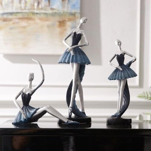 Ballet Miniatures Figurines Home Decore Sculpture Handmade Artwork Graceful Lines Nordic Decoration Home Ballet Girl Gift