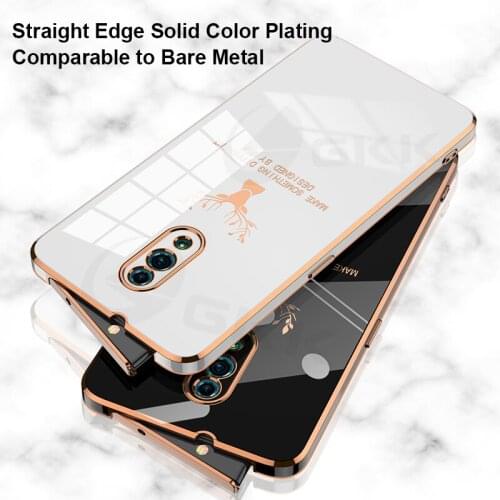 GKK Plating Pattern Square Silicone Case For OPPO Reno 3 5 6 Pro 5G Anti-knock Protection Cover For OPPO Reno 3 5 6 Pro 5G Case