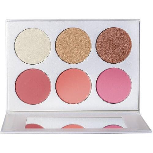 Highlighter Pink Blush Palette Facial Contour Long-lasting Makeup Powder Face Base Mineral Blusher Cosmetics Private Label