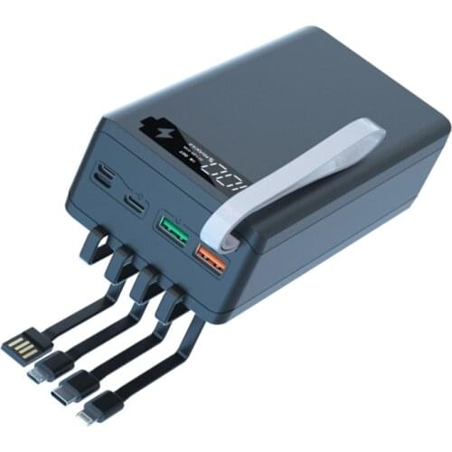 12x18650 Battery Storage Box Built in 4 Cable PD Fast Qi Wireless Charge Power Bank Case 18650 battery Holder Charging Box Shell