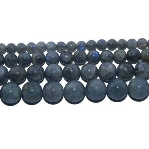Wholesale Natural Stone Grey Labradorite Round Beads 6 8 10 12 MM Pick Size For Jewelry Making DIY Bracelet Necklace Material