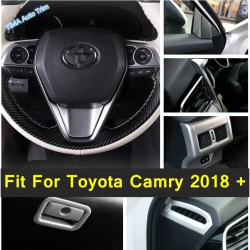 Matte Accessories For Toyota Camry 2018 - 2021 Glove Box Handle / AC Vent Outlet / Headlamp Switch / Gear Shift Knob Cover Trim