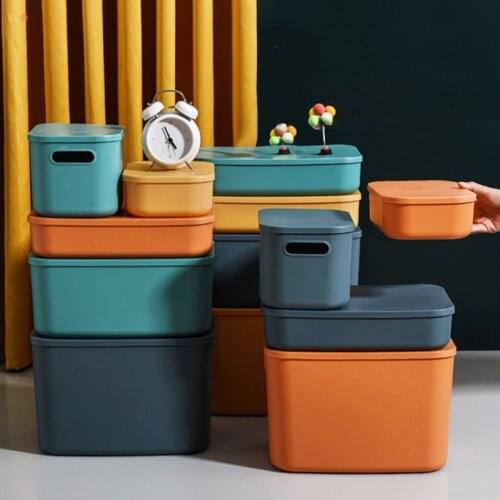 Multifunction Plastic Storage Bins with Lid Toys Books Snacks Cosmetics Clothes Container Organizer Home Accessories