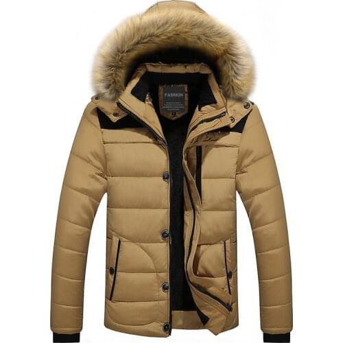 2020 Fur Collar Hooded Men Winter Jacket Outerwear Thick Thermal Men Warm Wool Liner Coat Men Coat Snow Parka Down Jacket M-5XL