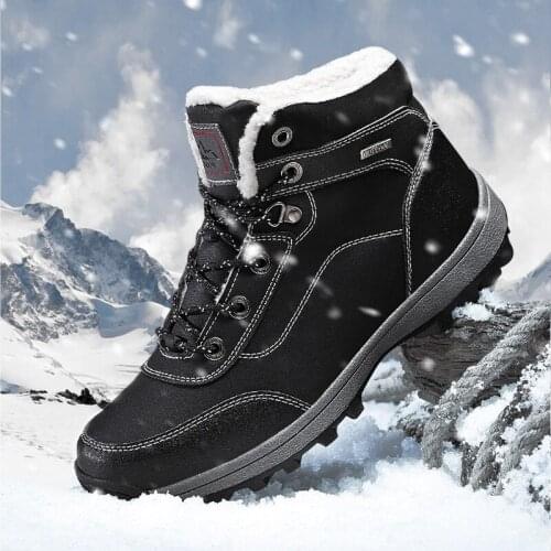 Men Boots 2020 Winter Snow Boots Men Lace-Up Suede Ankle Boots Men Sneakers Men Non-slip Winter shoes Shoes Outdoor YXYT