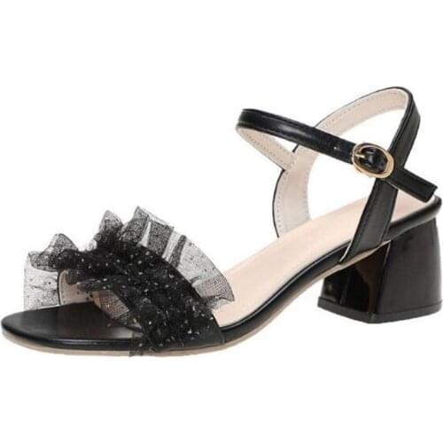 New womens sandals fashion large size thick with thin belt buckle light and comfortable all-match casual sandals women