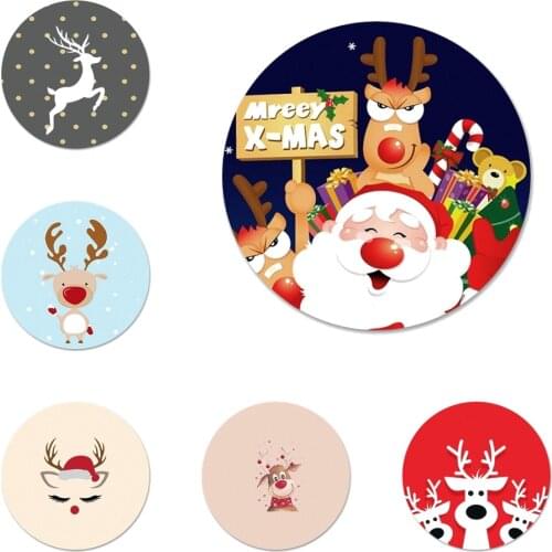 New Year Christma Deer Santa Icons Pins Badge Decoration Brooches Metal Badges For Backpack Decoration