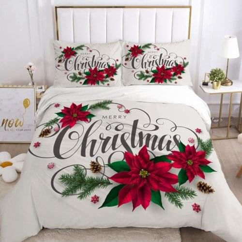 New Christmas Printed Bedding Set 3D Santa Claus Quilt EUR UK Size Cartoon Childrens Bedding Set
