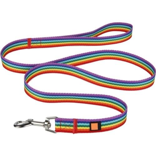 Pet dog cat Collar and Leash Set Rainbow Braided Rope for Dog Colorful Dog Leash for small Medium Large Dogs Puppy Pet Products