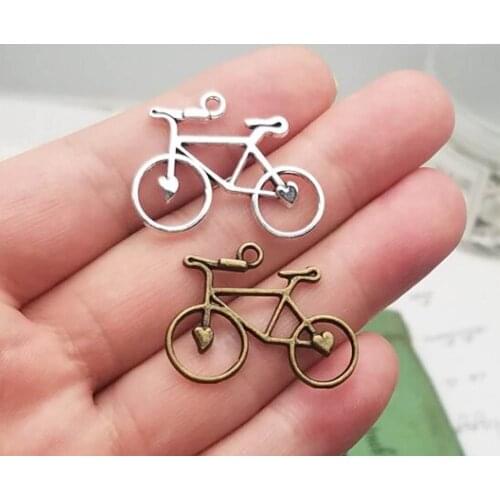 20pcs/lot--31x23mm, Antique bronze/silver plated Bicycle Charms ,DIY supplies, Jewelry accessories