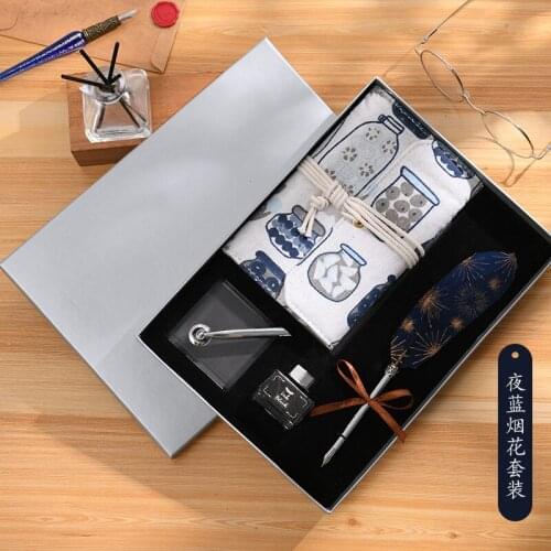 European-style British Turkey Pen Students Creative Feather Pen Dip Pen ,quill Pen With Notebook ink and pen holder