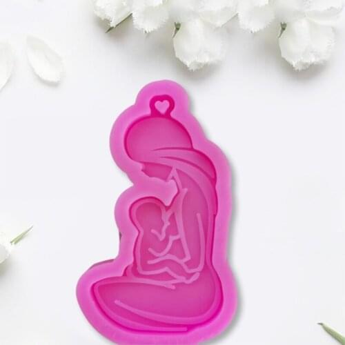 DIY Crafts Epoxy Resin Mold Glossy Breastfeeding Mother Keychain Silicone Mould