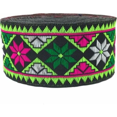 ZERZEEMOOY 40MM 7YARD/LOTS DIY handmade accessories woven jacquard ribbon national style embroidery lace colour flower MZ050702