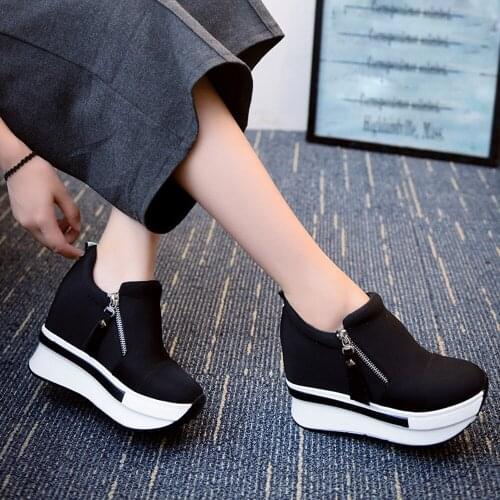 Women Wedges Boots Platform Shoes Slip On Ankle Boots Fashion Casual Shoes Woman Invierno Warm Winter Boots Mujer C1121