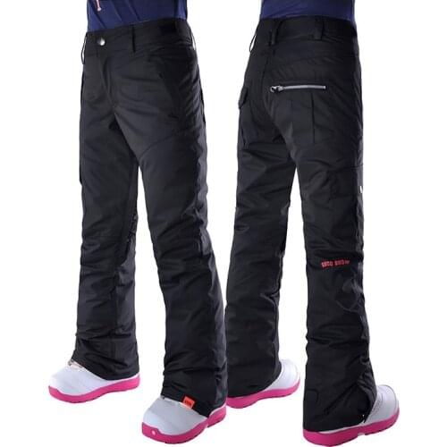 Womens Black Ski Pants Female Winter Outdoor White Snowboarding Cycling Snow Trousers Waterproof 10k Breathable