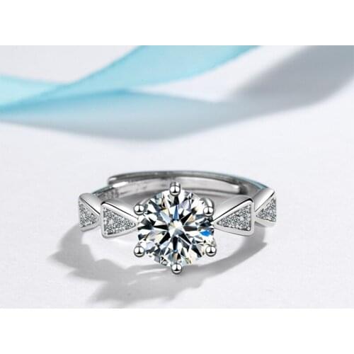 New Fashion Geometric Wedding Rings For Women CZ Stone Prong Setting Charm Female Open Ring Jewelry Trendy Engagement Accessory