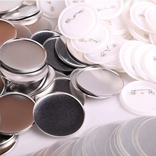 100pcs Blank Badges Material for Button Maker Plastic Arts Crafts Supplies Pin Parts 32mm
