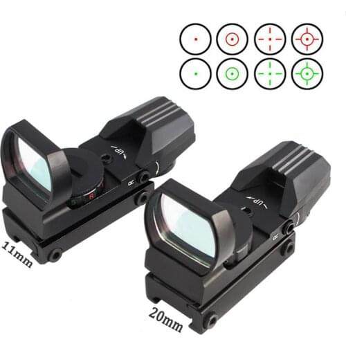 11/20mm Rail HD Sight Scope Waterproof Shockproof Viewfinder Adjustable Inner Red Dot Silver Film Holographic Sight
