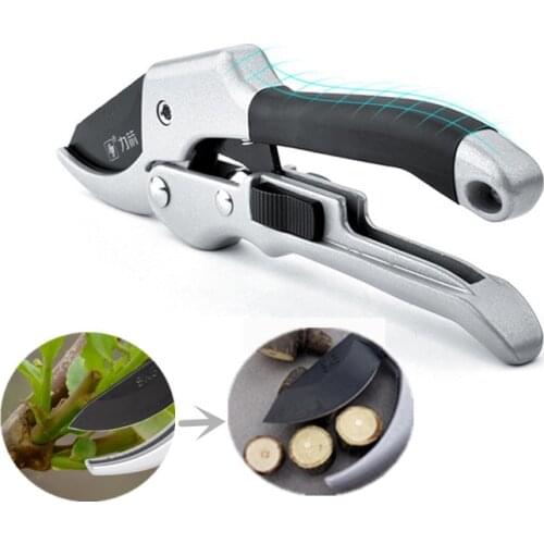 20cm Ratchet Plant trim horticulture Hand pruner cut Shear Orchard pruning secateur Shrub Garden Scissor tool anvil Branch