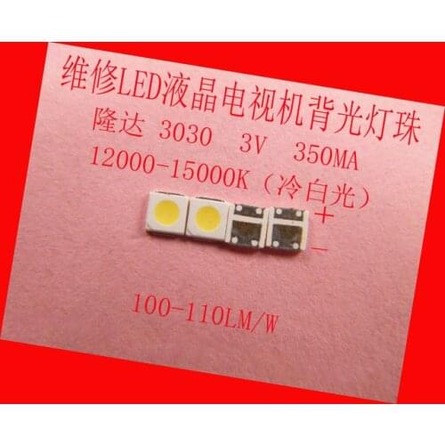 200piece/lot FOR Maintenance Pioneer Sanyo led LCD TV backlight Article lamp SMD LEDs 3030 3V Cold white light emitting diode