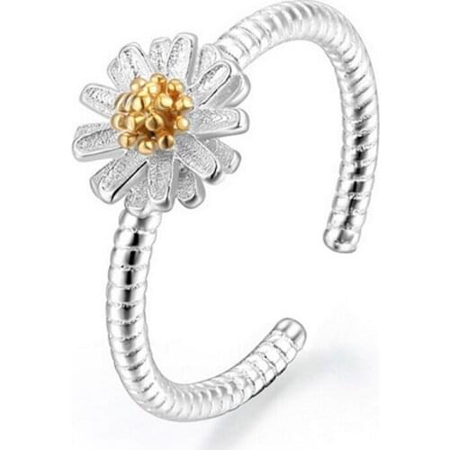 2018 New Arrivals 925 Sterling Silver Daisy Flower Ring Fashion Sterling Silver Jewelry
