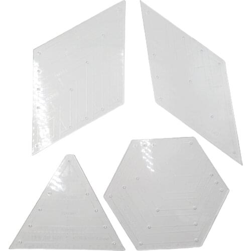 4 Pack Acrylic Quilting Ruler Template Tailor Cutting Binding Scrapbooking