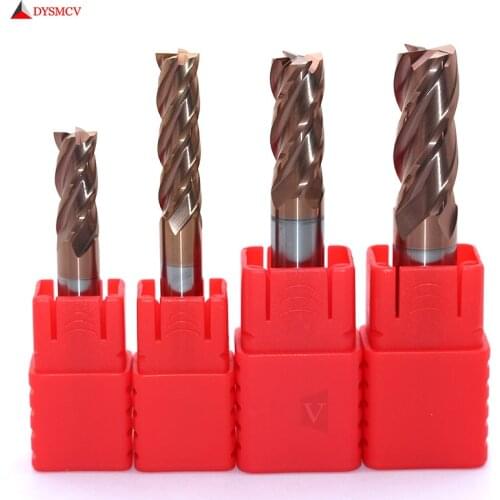 5 PCS End Mill 8mm HRC60 4Flute 60mm 75mm 100mm Solid Carbide Spiral Flat Endmills CNC Lathe Milling Cutter Tools Free Shipping