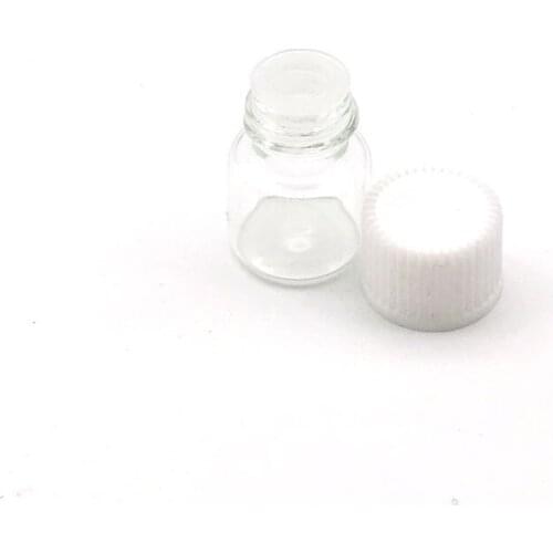 5pcs Small Empty Perfume Sample 1ml Clear Glass Bottle with No Hole Screw Cap Mini Essential Oil Vials
