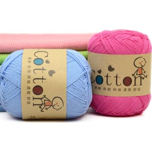 500g/Lot 1 Ball Lotus Yarns Pure Baby 100% Cotton Yarn Worsted Eco-Friendly Dyed Crochet Yarn For Knitting Garn laine a tricoter