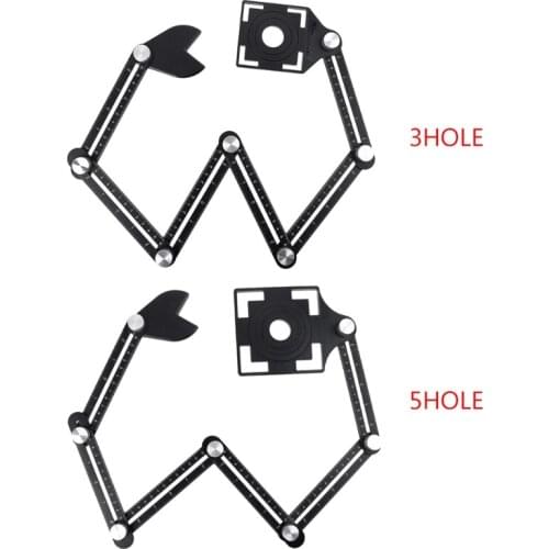 6-sided Aluminum Alloy Angle Finder Template Tool 6 Folding Ruler Brick Tile Wood Corner Positioning Tools Multi Angle Measuring
