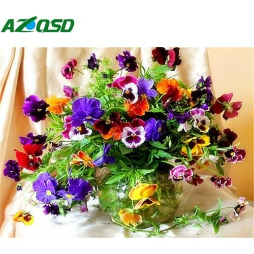 AZQSD 5D DIY Diamond Painting Flower Home Decor 5d Diamond Embroidery Full Display Floral Stitch Picture Of Rhinestones Wall Art
