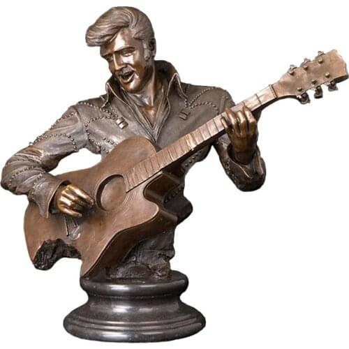 ArtsHom DS-300 Bronze Music Art Decor Bronze Music man playing guitar statue sculpture for art school Decoration