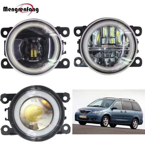 2 Pieces Car Fog Light H11 LED Halo Ring Angel Eye DRL Daytime Running Lamp 12V For Mazda MPV II (LW) 1999-2006