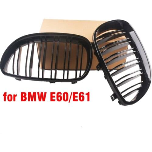 Car Front Sport Grill Kidney Grilles Grill For BMW 5 Series M5 E60 E61 2003 2004 2005 2006 2007 2008 2009 2010 Gloss Black