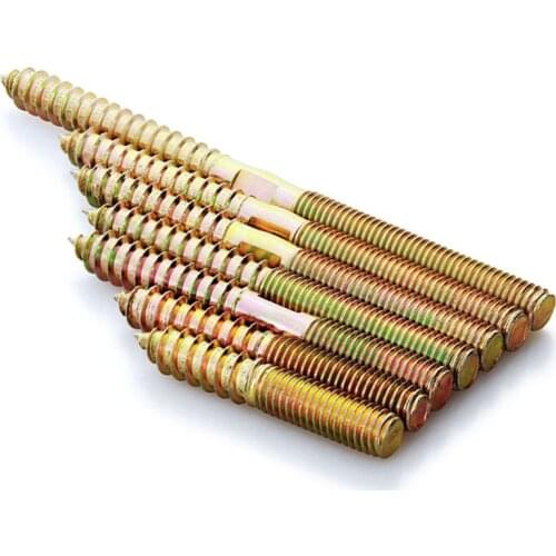 10Pcs M8 M10 Carbon Steel Hanger Bolt 60mm-120mm Length Double Headed Bolt Screw for Furniture connector Repair replacement part