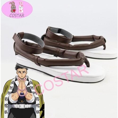COSTAR Anime Demon Slayer Kimetsu no Yaiba Cosplay Shoes Himejima Kyoumei Cosplay Shoes Halloween Brown Daily Leisure Shoes