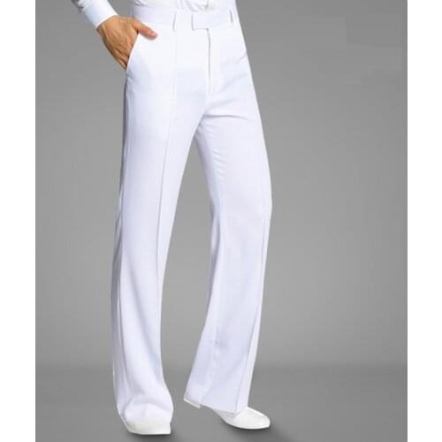 Adult Men Boy Professional Black White Latin Modern Ballroom Dance Trousers Salsa Tango Rumba Samba Cha Cha Dance Standard Pants