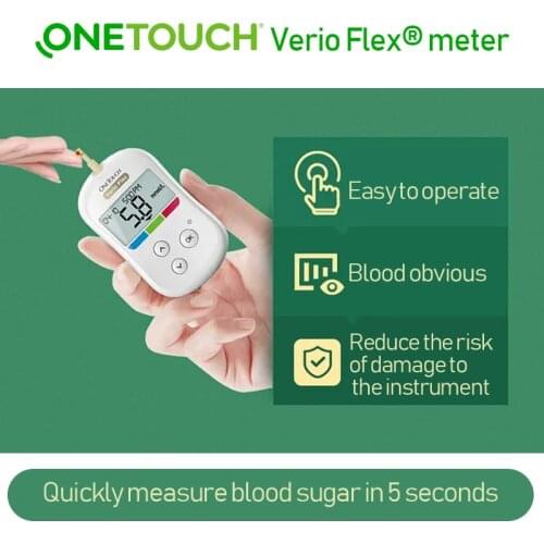 OneTouch Verio Flex Glucometer Medical Glucose Meter Blood Sugar Monitor Diabetes Tester with 25/50/100pcs Test Strips & Lancets