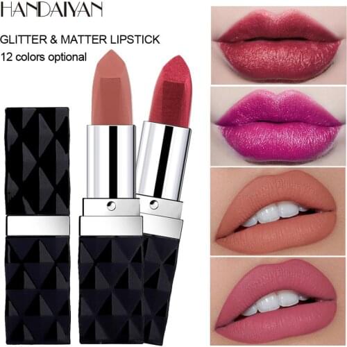 12 Colors Waterproof Foggy surface Lipstick Nude Matte Glossy Lip Gloss Lipstick Lip Balm Sexy Lip Tint Women Makeup Gift KH39