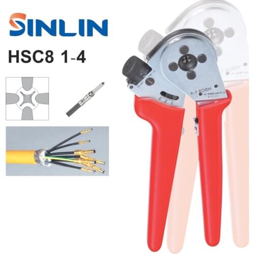 HSC8 1-4 Four Mandrel Crimp Plier For Turned Contacts 26-10AWG 0.14-6mm^2 top quality Precision Crimp Tools Connections Tool