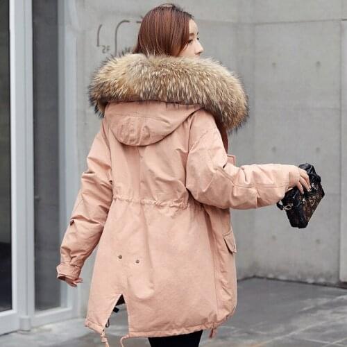 KMETRAM Womens Down Jacket Real Raccoon Fur Collar Long Coat Winter Jacket Women Clothes 2020 Warm Parka Chaqueta Mujer MY3493