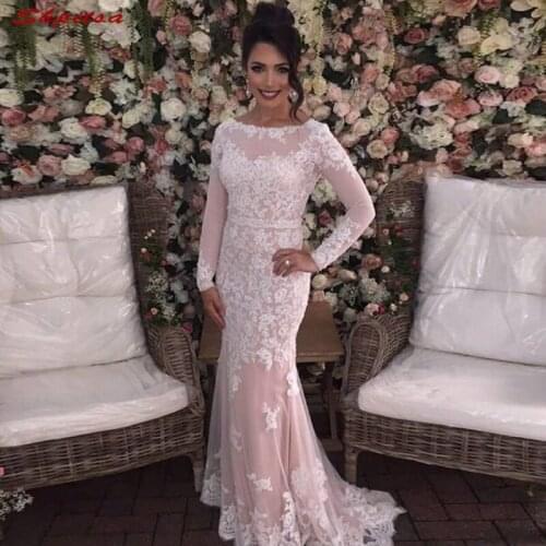 Long Sleeve Lace Mother of the Bride Dresses for Weddings Mermaid Bride Groom Beaded Evening Groom Godmother Dresses