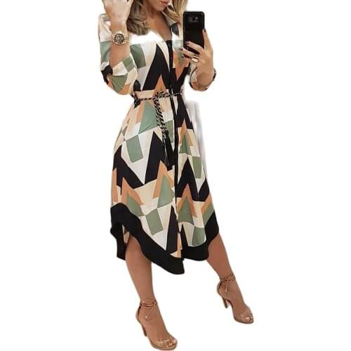 Hot-Selling New Good Quality Factory Price Womens Clothing 2021 Summer Fashion Check Print Lace Irregular Lapel Dress