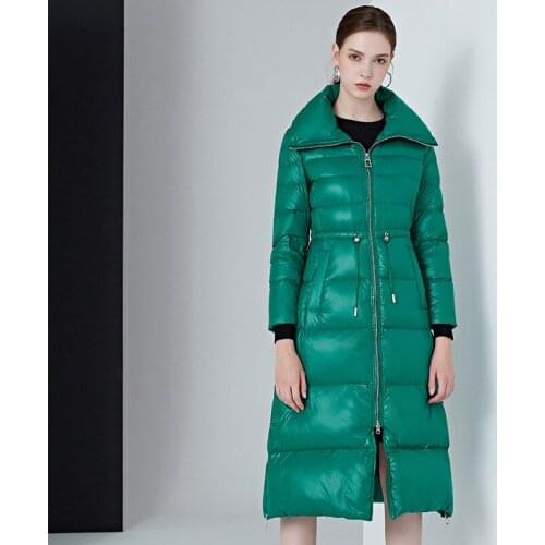 2020 New Thicken White Duck Down Jacket Winter Long European Women Down Coats Fashion Female A-Line Down Coats HK623