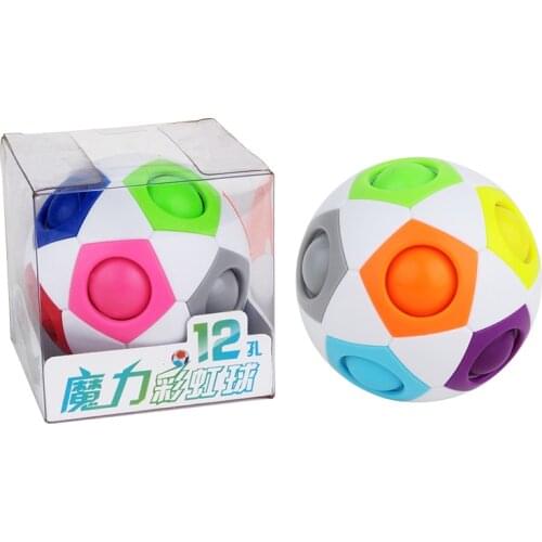 New Original Yuxin Rainbow Ball Puzzles Spheric Magic Cube Toy Adult Kids Plastic Creative Football LearningGifts For Children