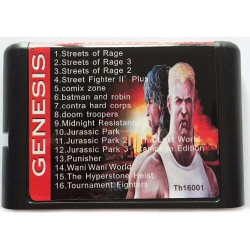 New 16 In 1 Sega Multi Game Cartridge For 16 bit Sega Mega Drive / Genesis