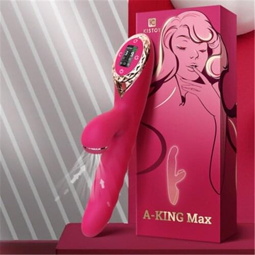 NEW Rotating Telescopic Liquid Crystal Display AV Magic Wand Sucking Vibrator G-Spot Clitoris Vagina Massager Sex Toys For Women